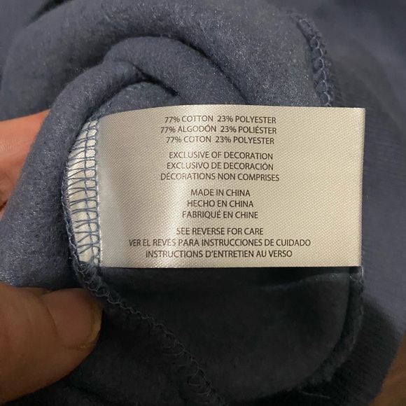 Gap Women’s Corduroy Logo Navy Fleece Crewneck Top Sz: S - Picture 7 of 9